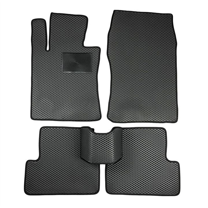 Interior mats 5 pcs for Honda Accord 8 Station Wagon Automat Front wheeldrive, Rhombus, Color: Grey + Black EVA Dywaniki HNDACC8FASW-RGRBK50000