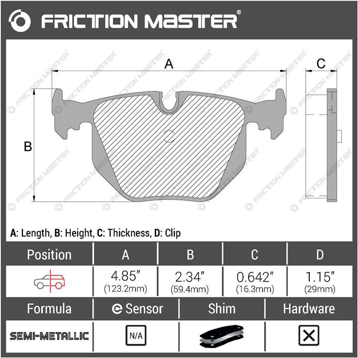 Pad set, rr disc brake Friction Master Black Friction Master MKD683