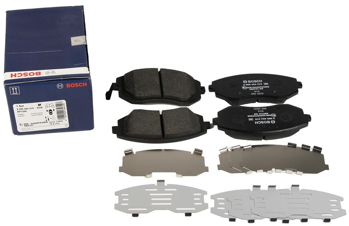 Brake Pad Set, disc brake Bosch 0 986 494 315