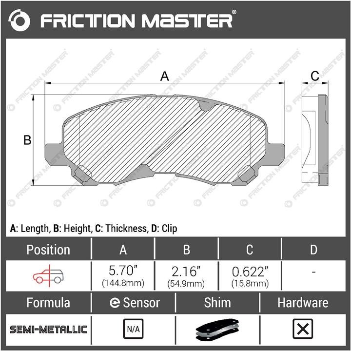 Pad set, rr disc brake Friction Master Black Friction Master MKD866