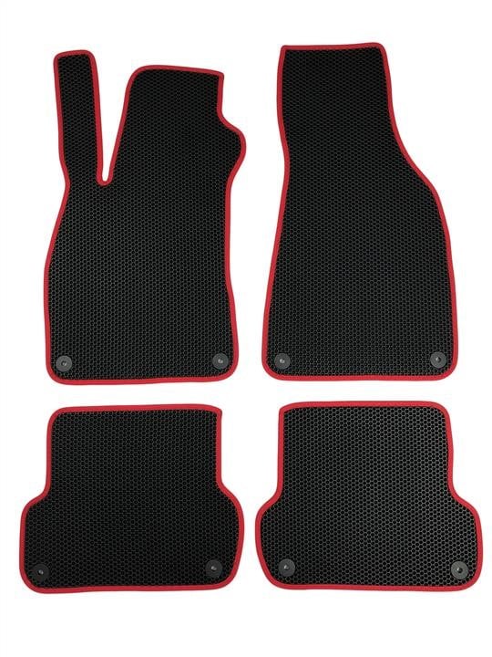 EVA Dywaniki Interior mats 4 pcs for Audi A4 B7 Sedan Automat Front wheeldrive, Honeycomb, Color: Black + Red – price