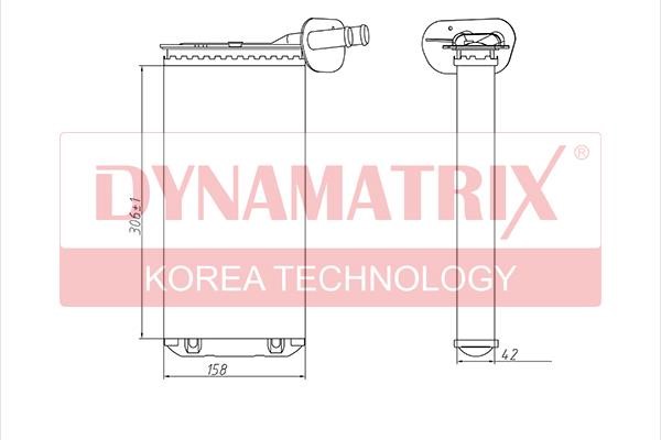 Dynamatrix DR73965 Heat Exchanger, interior heating DR73965