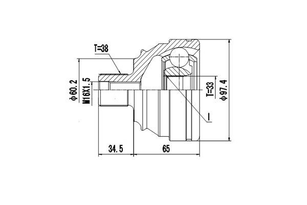 Dynamatrix DCV861003 Joint Kit, drive shaft DCV861003