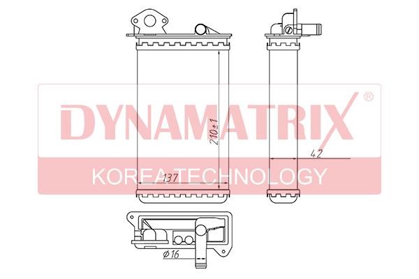 Dynamatrix DR73964 Heat exchanger, interior heating DR73964
