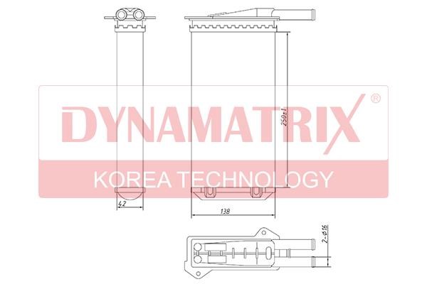Dynamatrix DR71761 Heat exchanger, interior heating DR71761