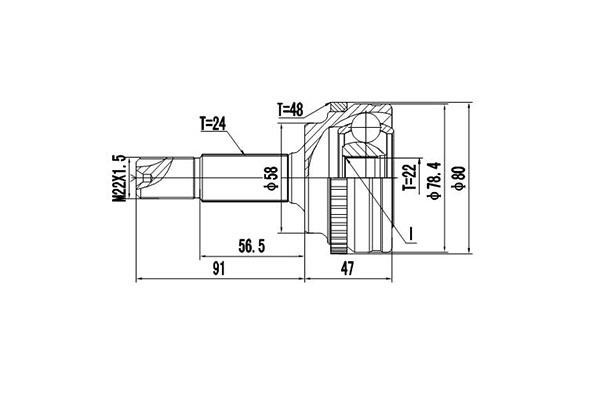 Dynamatrix DCV859035 Joint Kit, drive shaft DCV859035