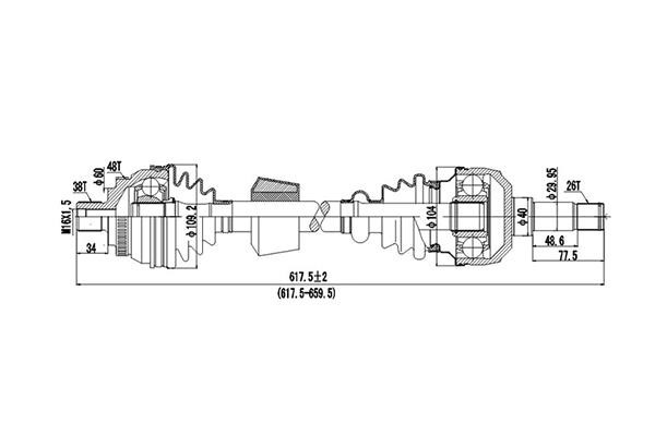 Dynamatrix DDS218009 Drive Shaft DDS218009