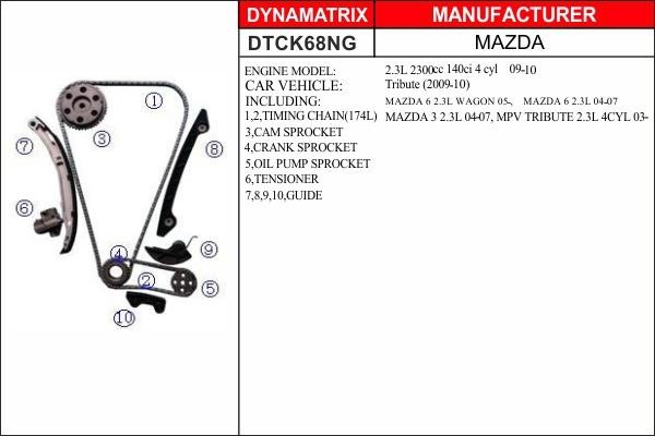 Dynamatrix DTCK68NG Timing chain kit DTCK68NG