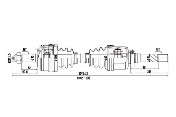 Dynamatrix DDS218248 Drive Shaft DDS218248