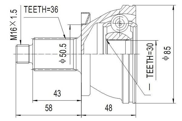 Dynamatrix DCV803027 Joint Kit, drive shaft DCV803027