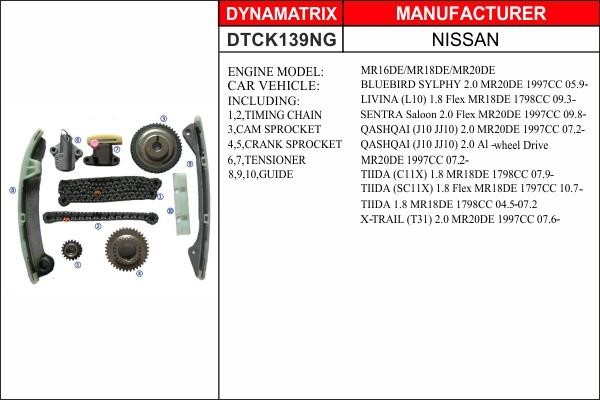 Dynamatrix DTCK139NG Timing chain kit DTCK139NG