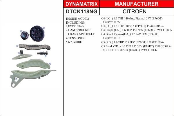 Dynamatrix DTCK118NG Timing chain kit DTCK118NG