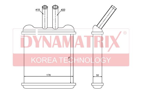 Dynamatrix DR76502 Heat Exchanger, interior heating DR76502