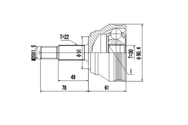 Dynamatrix DCV853007 CV joint DCV853007