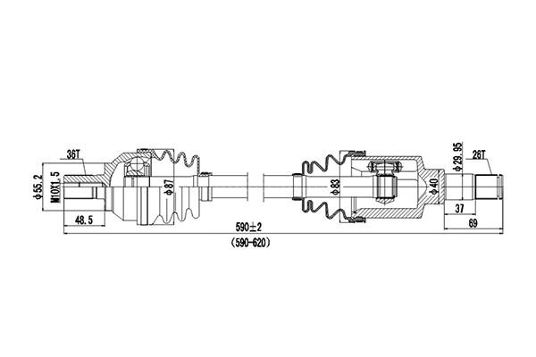 Dynamatrix DDS218327 Drive Shaft DDS218327