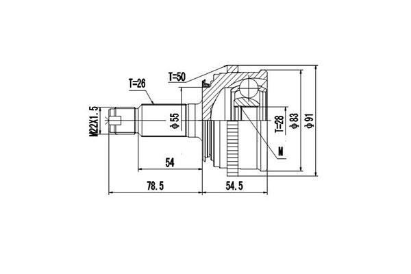 Dynamatrix DCV823024 Joint Kit, drive shaft DCV823024