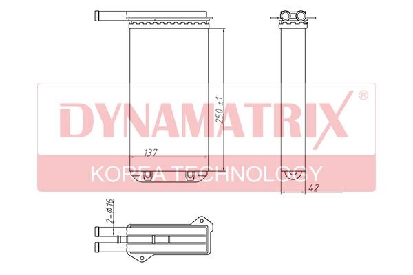 Dynamatrix DR71755 Heat exchanger, interior heating DR71755