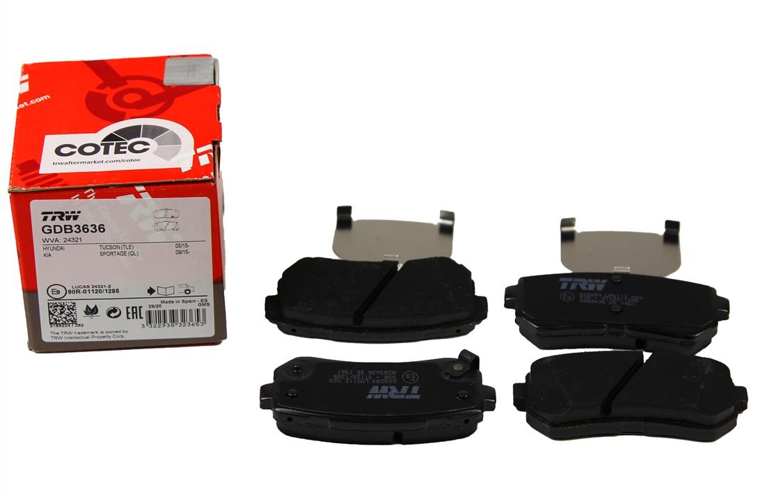 TRW COTEC disc brake pads, set TRW GDB3636