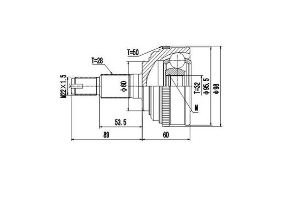 Dynamatrix DCV823085 Joint Kit, drive shaft DCV823085