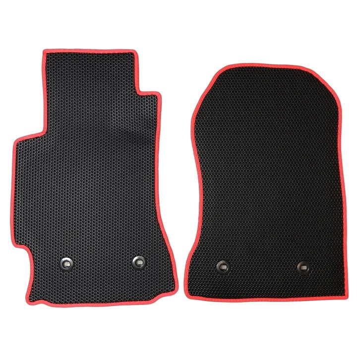 Interior mats 2 pcs for Toyota GT 86 ZN6 Coupe Automat Rear wheeldrive, Honeycomb, Color: Black + Red EVA Dywaniki TOYGT86ZN6RAC-HBKRE200