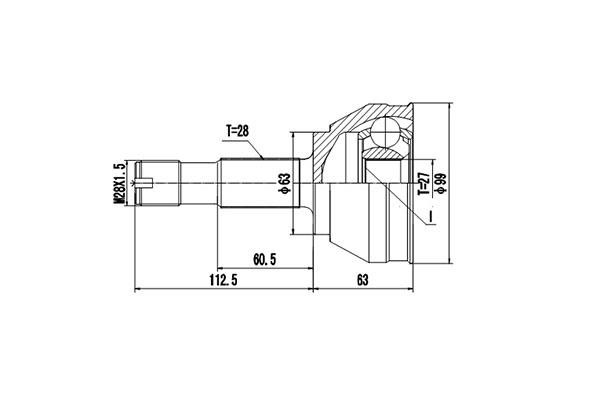 Dynamatrix DCV810010 Joint Kit, drive shaft DCV810010