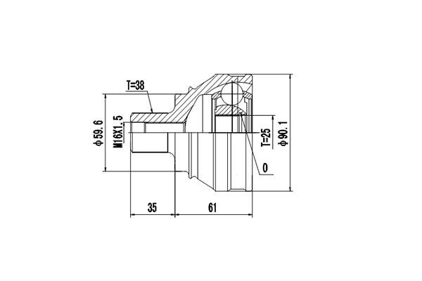 Dynamatrix DCV803013 Joint Kit, drive shaft DCV803013