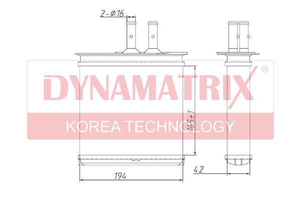 Dynamatrix DR71442 Heat exchanger, interior heating DR71442
