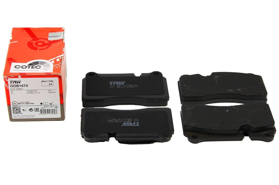 TRW COTEC brake pad set TRW GDB1670