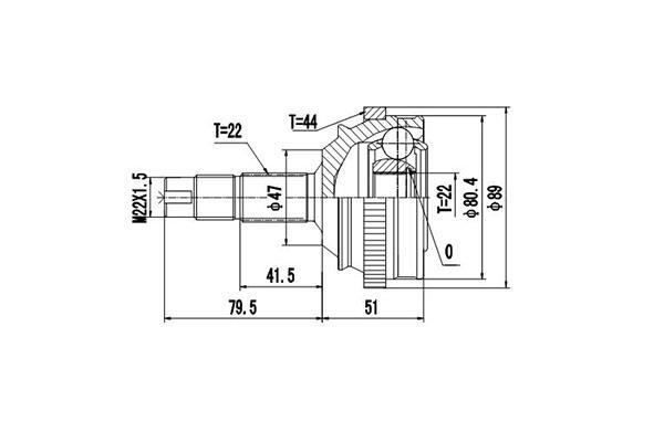 Dynamatrix DCV817022 CV joint DCV817022