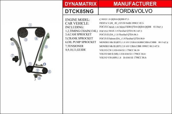 Dynamatrix DTCK85NG Timing chain kit DTCK85NG