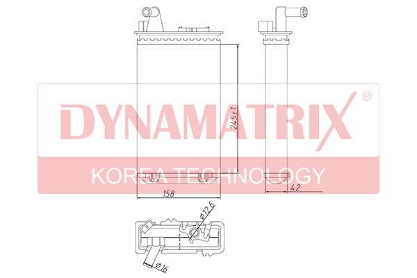 Dynamatrix DR71438 Heat Exchanger, interior heating DR71438