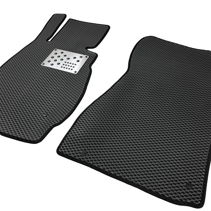 Interior mats 2 pcs for BMW 5 E39 Sedan Automat Rear wheeldrive, Rhombus, Color: Grey + Black EVA Dywaniki BMW535E39RAS-RGRBK2000