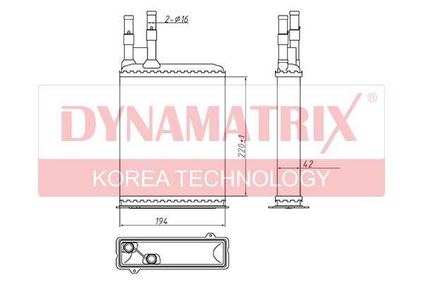 Dynamatrix DR73984 Heat Exchanger, interior heating DR73984