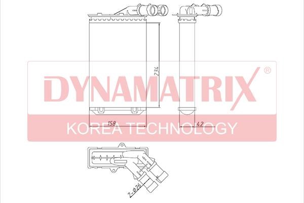 Dynamatrix DR71156 Heat exchanger, interior heating DR71156