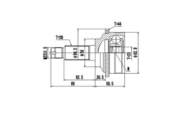 Dynamatrix DCV834121 Joint Kit, drive shaft DCV834121