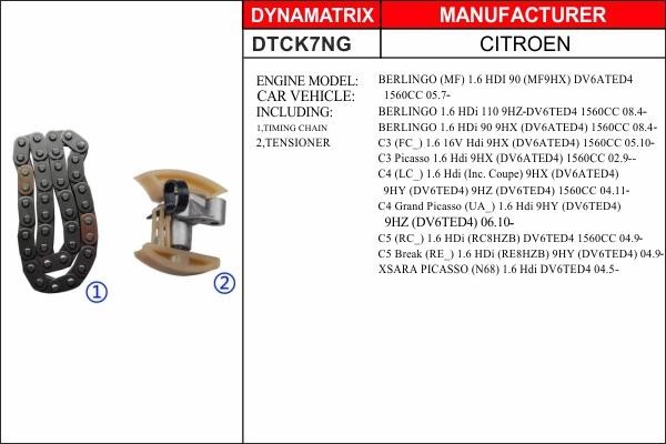 Dynamatrix DTCK7NG Timing chain kit DTCK7NG
