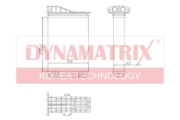Dynamatrix DR73258 Heat exchanger, interior heating DR73258