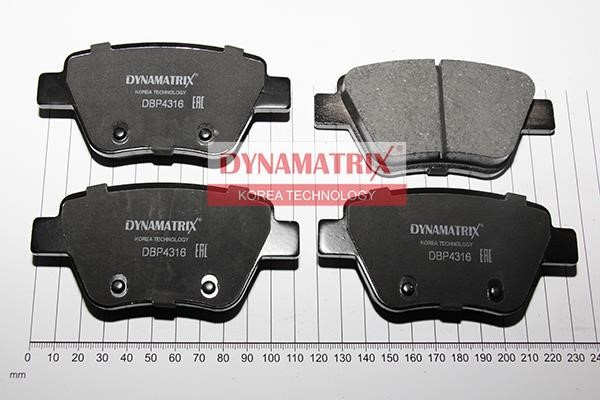 Dynamatrix DBP4316 Brake Pad Set, disc brake DBP4316