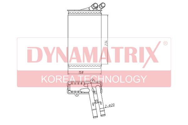 Dynamatrix DR70224 Heat Exchanger, interior heating DR70224