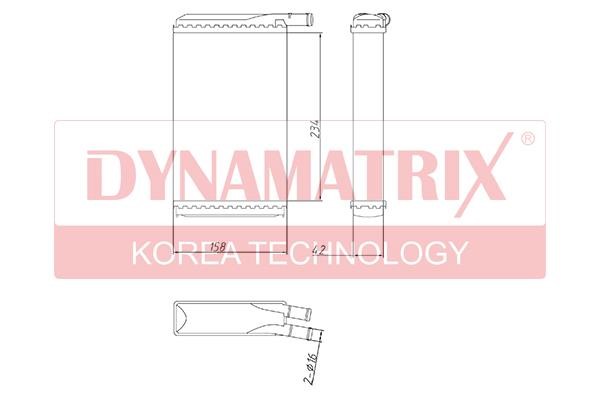 Dynamatrix DR73940 Heat exchanger, interior heating DR73940