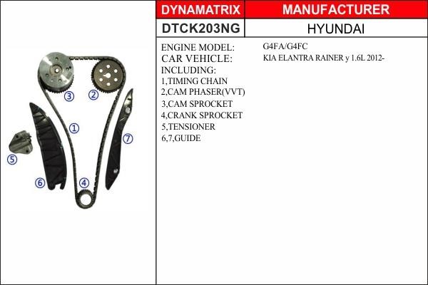 Dynamatrix DTCK203NG Timing chain kit DTCK203NG