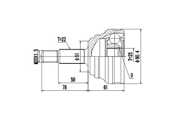 Dynamatrix DCV803031 Joint Kit, drive shaft DCV803031