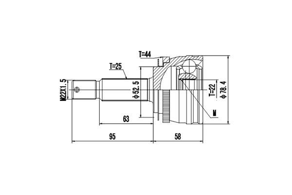 Dynamatrix DCV839105 Joint Kit, drive shaft DCV839105