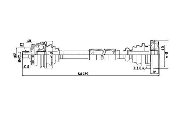 Dynamatrix DDS203001 Drive Shaft DDS203001