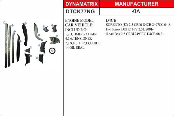 Dynamatrix DTCK77NG Timing chain kit DTCK77NG