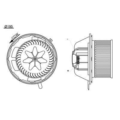 Mahle/Behr AB 194 000S Fan assy - heater motor AB194000S