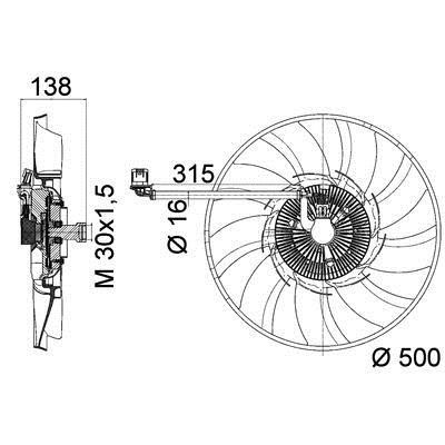 Mahle/Behr CFF 471 000P Hub, engine cooling fan wheel CFF471000P