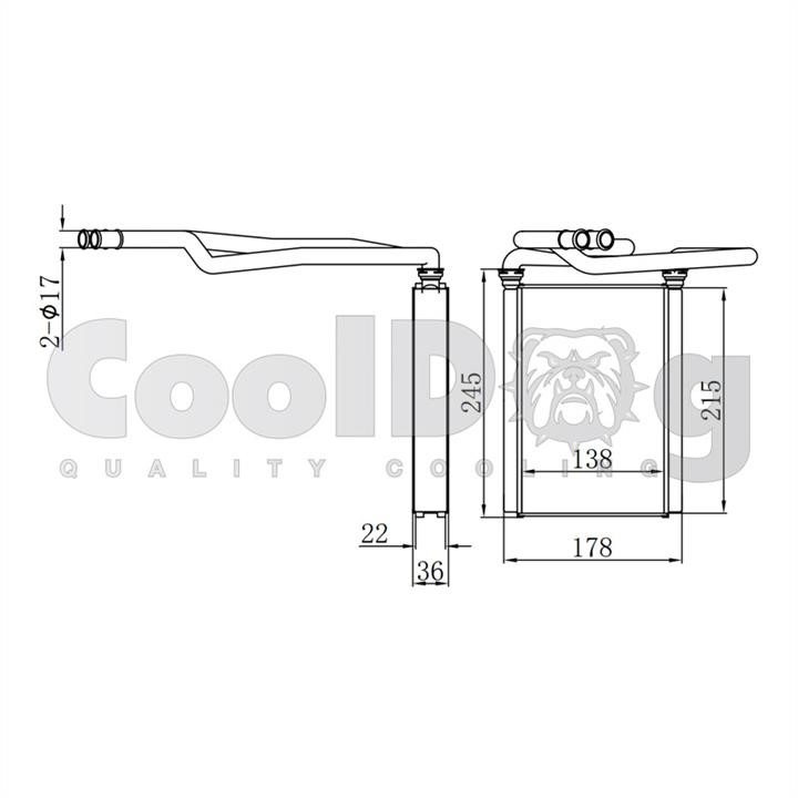 CoolDog DA-TO-902 Heat exchanger, interior heating DATO902