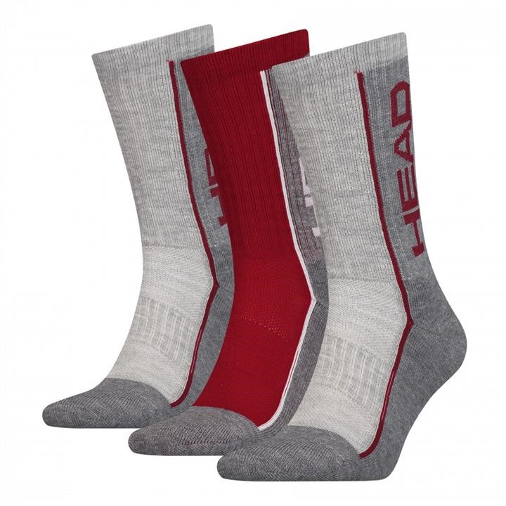 Head 791011001-07035-38 Socks Head PERFORMANCE CREW 3P UNISEX, 3 pairs, red/gray 35-38 7910110010703538