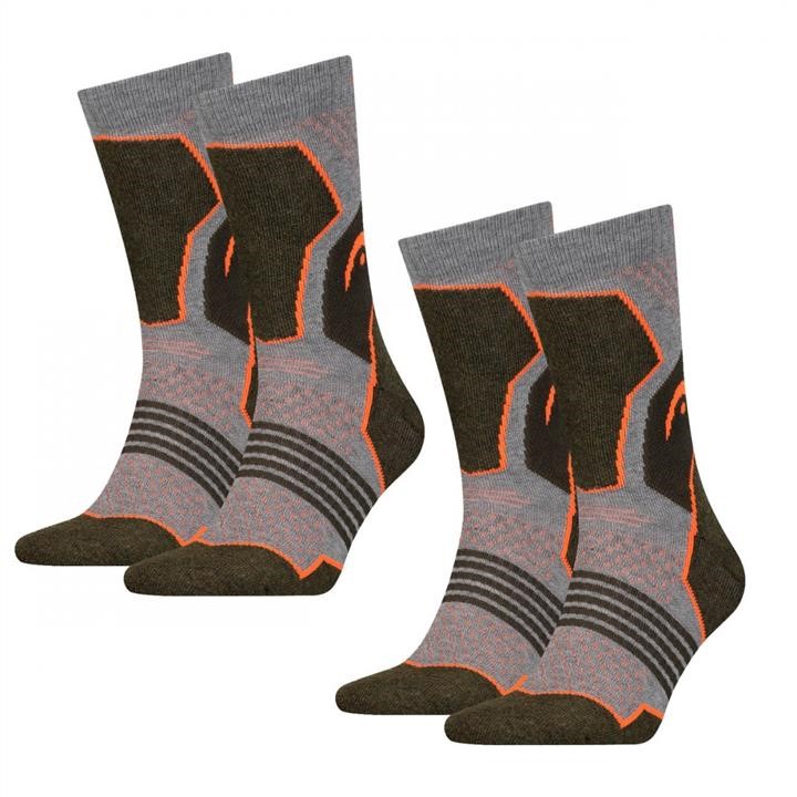 Socks Head HIKING CREW 2P UNISEX, 2 pairs, gray&#x2F;green 43-46 Head 781001001-15943-46